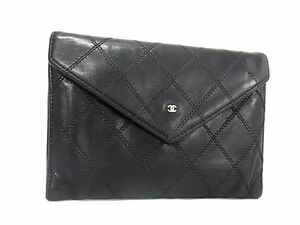 1円 ■美品■ CHANEL シャネル ココマーク マトラッセ ビコローレ ラムスキン 財布 ウォレット 小銭入れ レディース ブラック系 FA2193