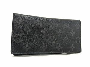 1円 LOUIS VUITTON ルイヴィトン M61697 モノグラムエクリプス ポルトフォイユブラザ 二つ折り 長財布 ウォレット ブラック系 AY1235