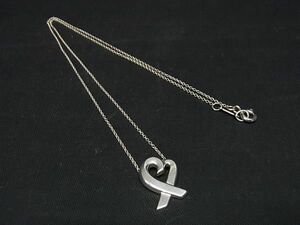 1円 ■美品■ TIFFANY＆Co ティファニー ラビングハート SV925 ネックレス ペンダント アクセサリー レディース シルバー系 AQ1827