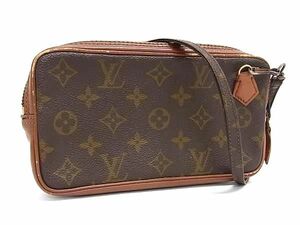 1円 LOUIS VUITTON ルイヴィトン M51828 モノグラム ポシェットマルリーバンドリエール クロスボディ ショルダーバッグ ブラウン系 AV6535