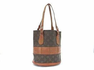 1円 LOUIS VUITTON ルイヴィトン T42238 モノグラム バケットPM USA アメリカ製 バケツ型 トートバッグ ショルダー ブラウン系 CD1554