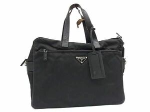 1円 PRADA プラダ テスートナイロン ハンドバッグ ビジネスバッグ ブリーフケース 書類かばん メンズ ブラック系 BG8044