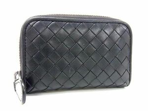 1円 BOTTEGA VENETA ボッテガヴェネタ イントレチャート レザー コインケース コインパース 小銭入れ メンズ ブラック系 FA2596