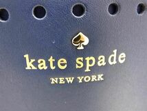 1円 ■極美品■ kate spade ケイトスペード レザー トートバッグ ハンドバッグ ショルダー 肩掛け レディース ネイビー系 BJ0515_画像6