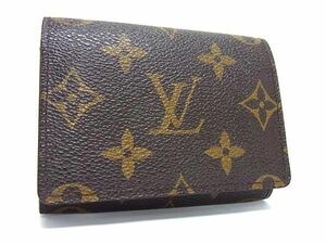 1円 ■美品■ LOUIS VUITTON ルイヴィトン M62920 モノグラム アンヴェロップ カルト ドゥ ヴィジット カードケース ブラウン系 FA2306