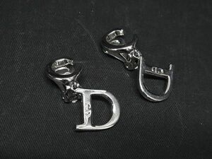 1円 ■美品■ ChristianDior クリスチャンディオール CDロゴ クリップ式 イヤリング アクセサリー レディース シルバー系 FA1984