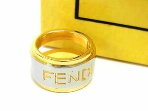 1円 ■新品■未使用■ FENDI フェンディ リング 指輪 アクセサリー 約20号 レディース メンズ シルバー系×ゴールド系 FA3032