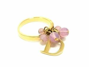 1円 ■美品■ ChristianDior クリスチャンディオール リング 指輪 アクセサリー 約10号 レディース ゴールド系 FA3059