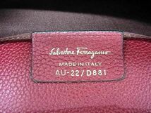 ■新品■未使用■ Salvatore Ferragamo フェラガモ ガンチーニ レザー チェーン クロスボディ ショルダーバッグ レッド系 AZ0652_画像8