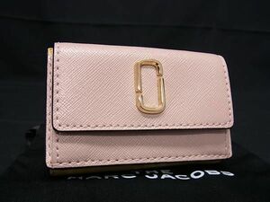 ■新品■未使用■ MARC JACOBS マークジェイコブス スナップショット レザー 三つ折り 財布 ウォレット ピンク系×イエロー系 BE9737