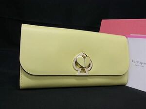 ■新品■未使用■ kate spade ケイトスペード PWRU7498 二コラツイスト レザー 二つ折り 長財布 ウォレット レディース イエロー系 AU9873