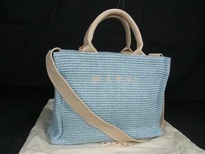 # новый товар # не использовался # MARNI Marni East-West черновой .a2WAY ручная сумочка плечо женский оттенок голубого FB0033