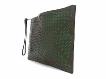 ■極美品■ BOTTEGA VENETA ボッテガヴェネタ レザー クラッチバッグ セカンドバッグ メンズ ダークグリーン系 AW3523_画像3