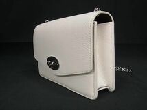 ■極美品■ MULBERRY マルベリー ダーリー レザー クロスボディ ショルダーバッグ ポシェット ホワイト系 FC0342_画像3