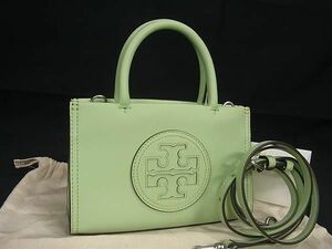 ■新品同様■ TORY BURCH トリーバーチ エラ レザー 2WAY ハンドバッグ ショルダー ポシェット レディース グリーン系 FC0137