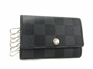 1円 LOUIS VUITTON ルイヴィトン N62662 ダミエグラフィット ミュルティクレ6 6連 キーケース 鍵入れ ブラック系 FA2513