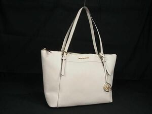 1円 ■美品■ MICHAEL KORS マイケルコース レザー トートバッグ ハンドバッグ ショルダーバッグ 肩掛け レディース アイボリー系 FC1336