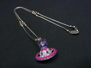 1円 ■美品■Vivienne Westwood ヴィヴィアン オーブ Balkan Folks 3D Small ラインストーン ネックレス アクセサリー シルバー系 AV9428