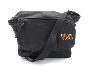 1円 ■美品■ MYSTERY RANCH ミステリーランチ ナイロン×キャンバス クロスボディ ショルダーバッグ 斜め掛けかばん ブラック系 BJ1384