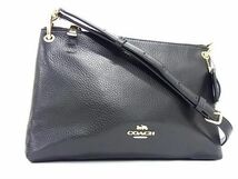 1円 ■極美品■ COACH コーチ F76645 レザー クロスボディ ショルダーバッグ 斜め掛けかばん レディース ブラック系 FC1285_画像1