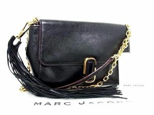 1円 ■極美品■ MARC JACOBS マークジェイコブス レザー チェーン ショルダーバッグ 肩掛け レディース ブラック系 FC0521