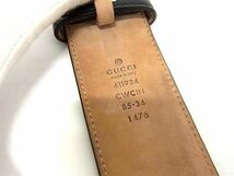 1円 GUCCI グッチ 411924 インターロッキングG グッチシマ レザー シルバー金具 ベルト 表記サイズ 85・34 メンズ ブラック系 FA2141_画像4