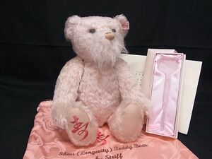 1円 ■美品■ Steiff シュタイフ 675799 Taiwan Shou Teddy bear 台湾 寿 1500体限定 ぬいぐるみ くま テディベア ピンク系 FA2277