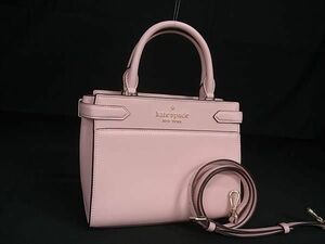 1円 ■極美品■ kate spade ケイトスペード WKRU7097 レザー 2WAY クロスボディ ショルダーバッグ ハンドバッグ 斜め掛け ピンク系 FC1510