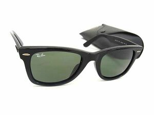 1円 ■美品■ Ray-Ban レイバン RB2140-F 901 52□22 150 3N ウェイファーラー サングラス メガネ 眼鏡 ブラック系 FC1672