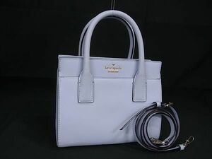 1円 ■美品■ kate spade ケイトスペード レザー クロスボディ 2WAY ハンドバッグ トート ショルダー レディース ライトブルー系 FC1493