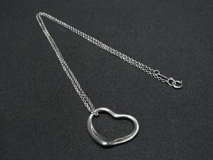 1円 ■美品■ TIFFANY＆Co ティファニー エルサペレッティ オープンハート SV925 ネックレス ペンダント アクセサリー シルバー系 AX5005