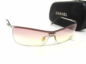 1円 ■美品■ CHANEL シャネル ロゴ 19139 L2480 パール サングラス メガネ 眼鏡 シルバー系×レッドグラデーション系 AW4096