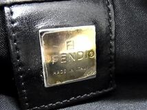 1円 FENDI フェンディ ズッカ柄 キャンバス×レザー ハンドバッグ トートバッグ レディース メンズ ブラック系 AZ1164_画像6