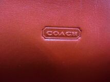 ■美品■ COACH コーチ ミニシグネチャー キャンバス×レザー 二つ折り 長財布 ウォレット 小銭入れ 札入れ レッド系 DE1610_画像4