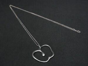 1円 ■美品■ TIFFANY＆Co ティファニー エルサペレッティ アップル SV925 ビッグ ネックレス ペンダント アクセサリー シルバー系 AX5031