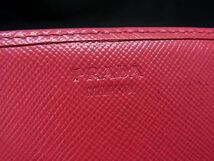 1円 PRADA プラダ サフィアーノレザー リボン 二つ折り 長財布 ウォレット レディース ピンク系 FA3048_画像7