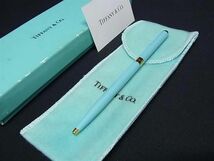 1円 ■美品■ TIFFANY＆Co ティファニー ツイスト式 ボールペン 文房具 筆記用具 ステーショナリー ティファニーブルー AX4715_画像1