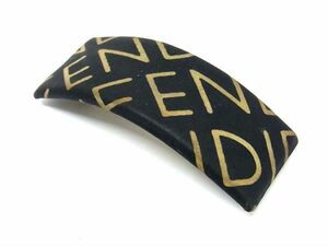 1円 ■美品■ FENDI フェンディ ヴィンテージ ナイロン バレッタ ヘアアクセサリー レディース ブラック系 AW4107