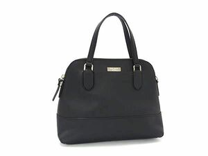 1円 ■美品■ kate spade ケイトスペード WKRU5373 レザー ハンドバッグ トート レディース ブラック系 FC0563