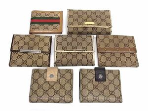 1円 GUCCI グッチ GG柄 シェリーライン 二つ折り 財布 ウォレット 小銭入れ 札入れ 7点セット まとめ売り DA6703