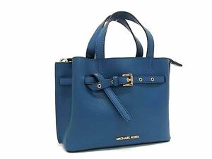 1円 ■美品■ MICHAEL KORS マイケルコース レザー ハンドバッグ トート レディース ブルー系 FC1454