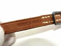 1円 HERMES エルメス アピ１ レザー シルバー金具 3連 ブレスレット レディース メンズ ブラウン系 FC1557_画像4