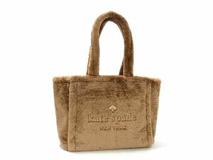 1円 ■極美品■ kate spade ケイトスペード K9391 エラ フォウ シアリング ファー トートバッグ ショルダー 肩掛け ブラウン系 FC1841