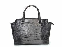 1円 ■美品■ MICHAEL KORS マイケルコース クロコダイル型押しレザー ハンドバッグ トートバッグ レディース グレー系 BI1519_画像1