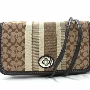 1円 ■美品■ COACH コーチ 19919 ミニシグネチャー キャンバス ショルダーバッグ 斜め掛けかばん レディース ブラウン系 BK0651の画像1