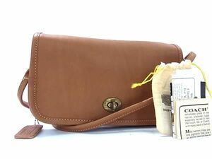 1円 ■美品■ COACH コーチ オールドコーチ ヴィンテージ レザー クロスボディ ワンショルダーバッグ レディース ブラウン系 BK0603