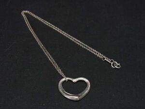 1円 ■美品■ TIFFANY＆Co ティファニー エルサペレッティ オープンハート SV925 ネックレス ペンダント アクセサリー シルバー系 AR6887