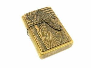 1円 ZIPPO ジッポー 自由の女神 2000年 高級ライター オイルライター 喫煙グッズ 喫煙具 メンズ レディース ゴールド系 BG7651