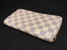 1円 ■美品■ LOUIS VUITTON ルイヴィトン N60019 ダミエアズール ジッピーウォレット ラウンドファスナー 長財布 アイボリー系 EA1947_画像2