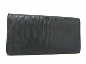 1円 ■極美品■ LOUIS VUITTON ルイヴィトン M60622 エピ ポルトフォイユ ブラザ 二つ折り 財布 ウォレット ブラック系 EA1948